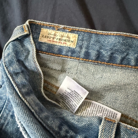 Levis 501 Jeans Women Blue Button Fly High Rise Big E Premium Denim Size 30 - Picture 5 of 9